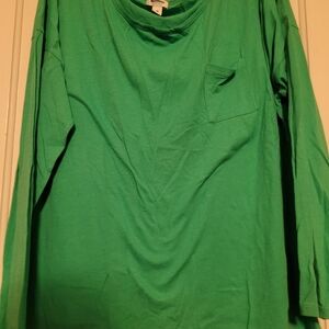 Old Navy Long Sleeve Pocket Tee in Bright Green